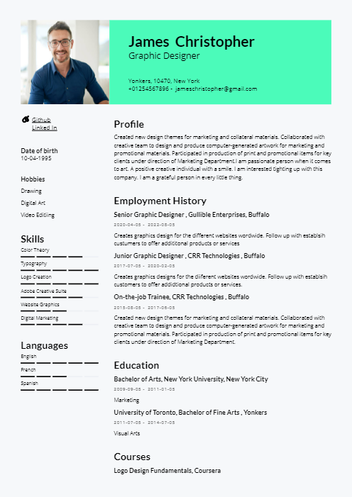 Instaresume Resume Template: Minimalist resume template