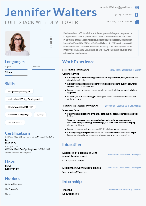 Instaresume Resume Template: Creative resume template