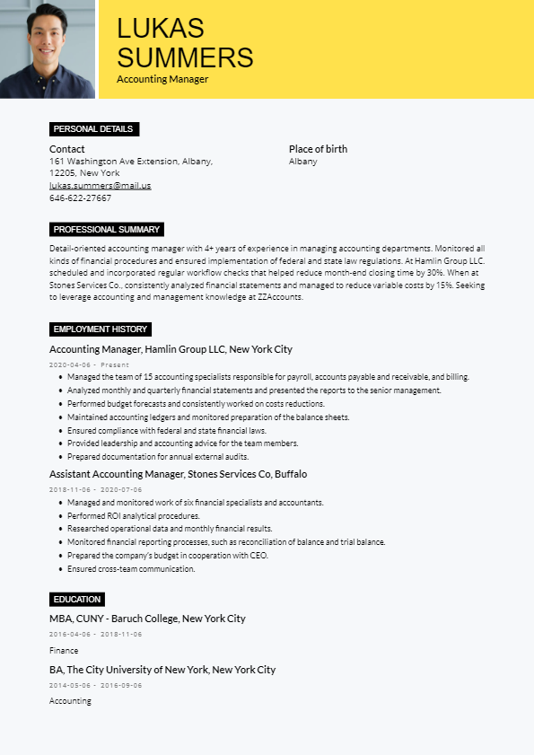 Instaresume Resume Template: Free simple resume template